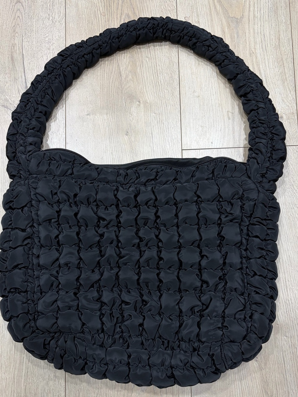 Black Puffer Shoulder Bag - Everyday Tote